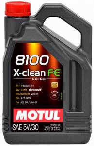 MOTUL 8100 X-CLEAN FE 5w30 C2/C3 SN/CF 4л. синтетика, масло моторное